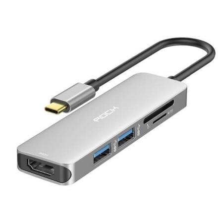 Разветвитель USB Hub 5в1 Rock RCB0594 Type-с Разветвитель USB Hub 5в1 Rock RCB0594 Type-с