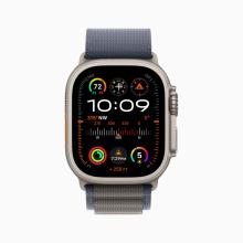 Apple Watch Ultra 2 (2024) 49mm Black Titanium Case with Ice Blue Ocean Band